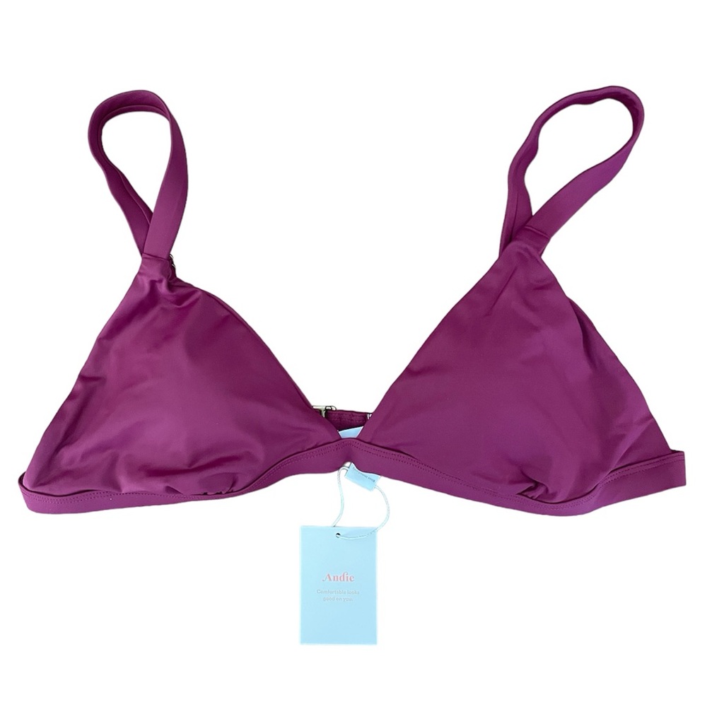 Andie Swim The Caicos Bikini Top Size XL in Color Plum NWT